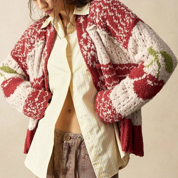 Multicolor Casual Women's Christmas Boho Cardigan - Picture 8 of 10